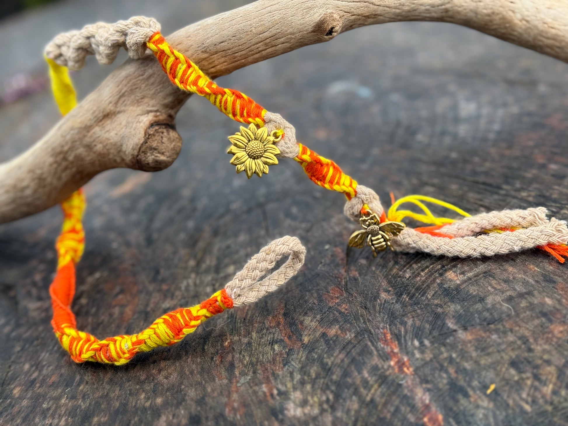 Macrame Hair Wrap - Sunny - Ceredigion Dreadlocks