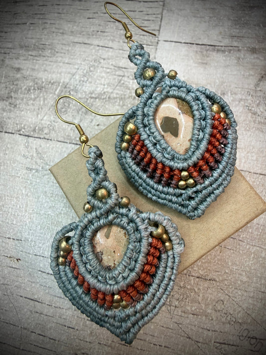 Leaf Macrame Earrings - Ceredigion Dreadlocks