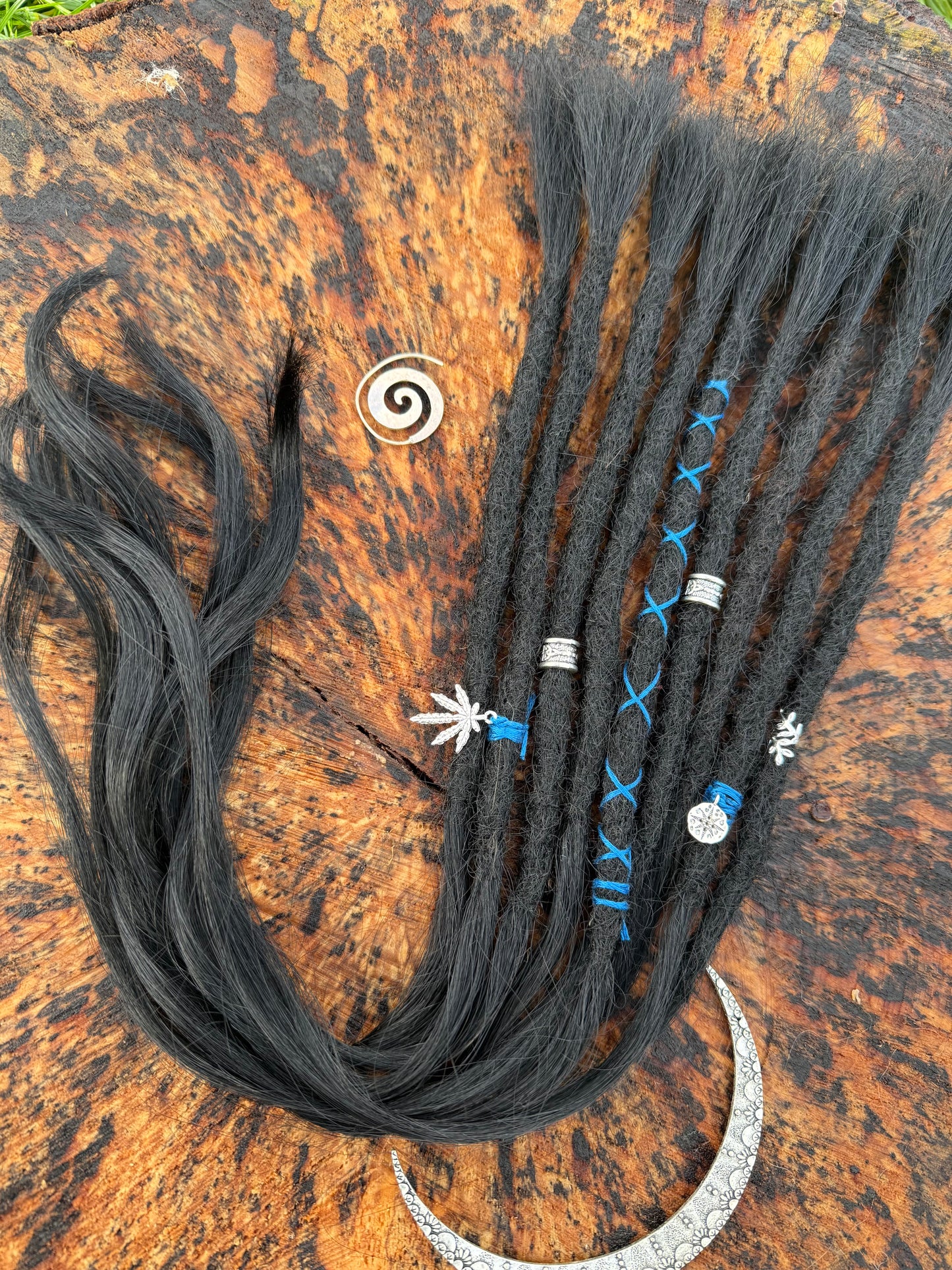 Jet Black Dreadlocks Extensions 21 Inch - Ceredigion Dreadlocks