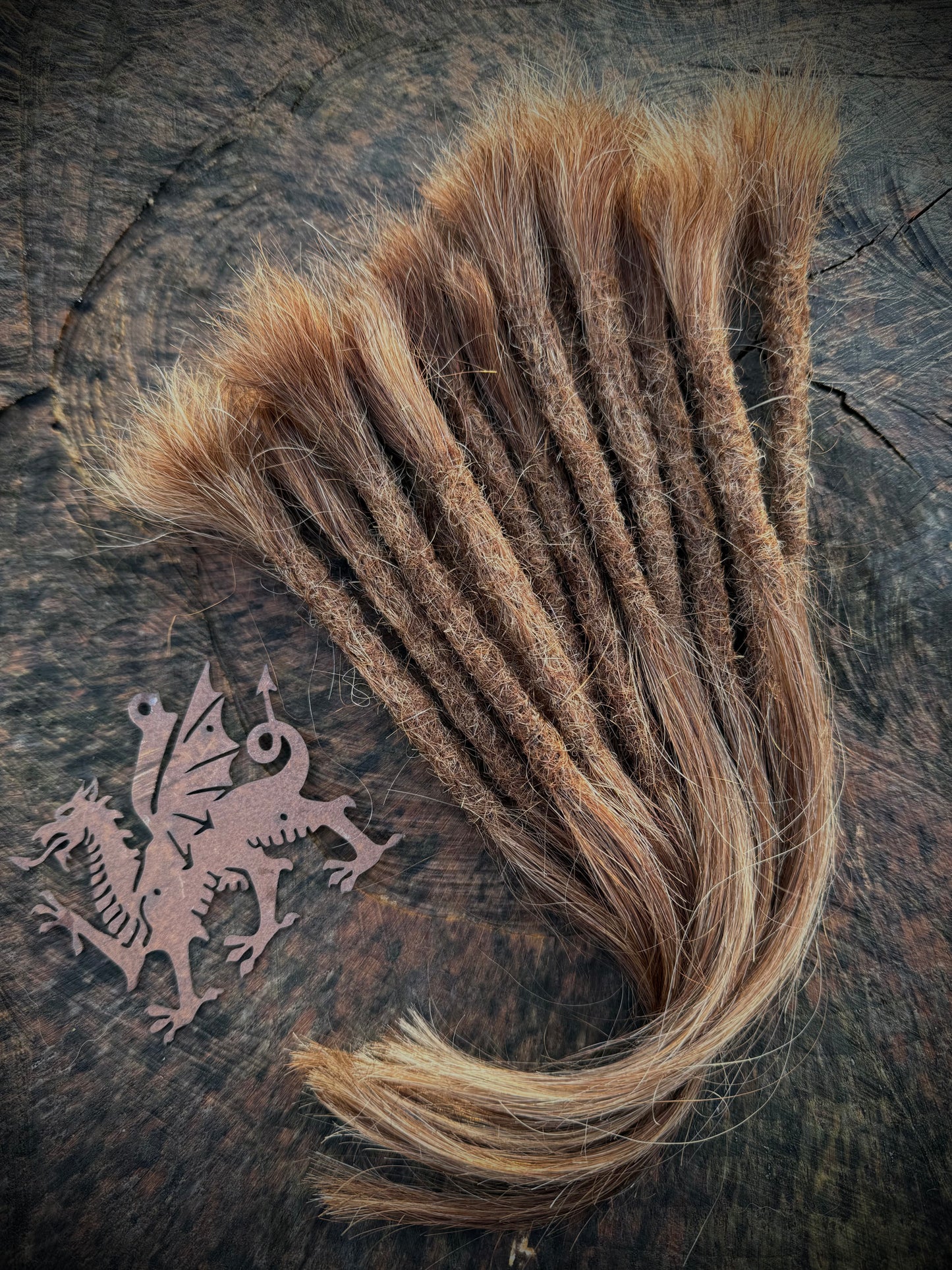 Mixed Blonde Brown Dreadlock Extensions 11 inch