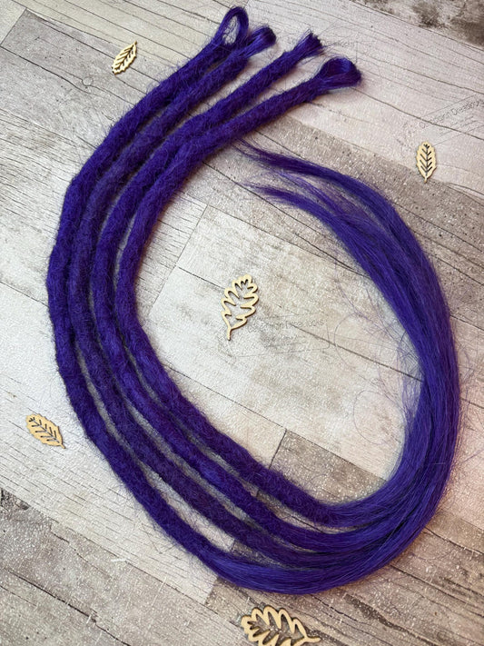 Single Ended Purple Dreadlock Extensions 24 Inch - Ceredigion Dreadlocks