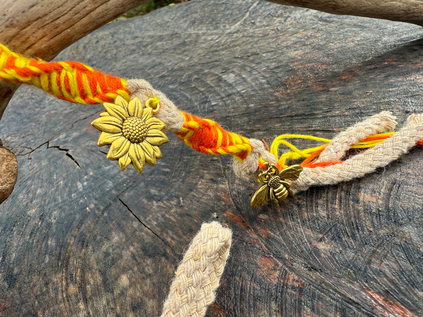 Macrame Hair Wrap - Sunny - Ceredigion Dreadlocks