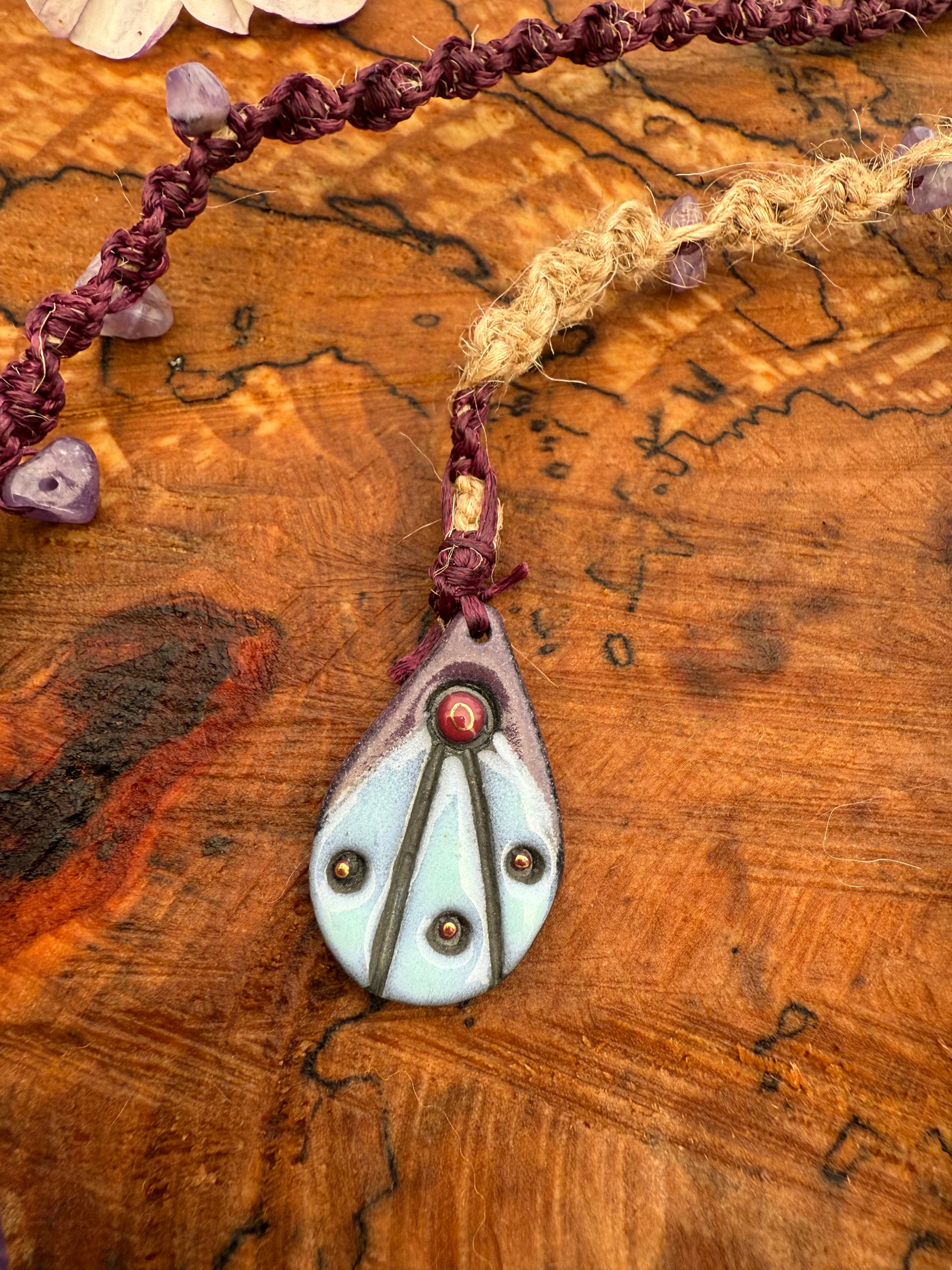 Macrame Hair Wrap - Amethyst - Ceredigion Dreadlocks