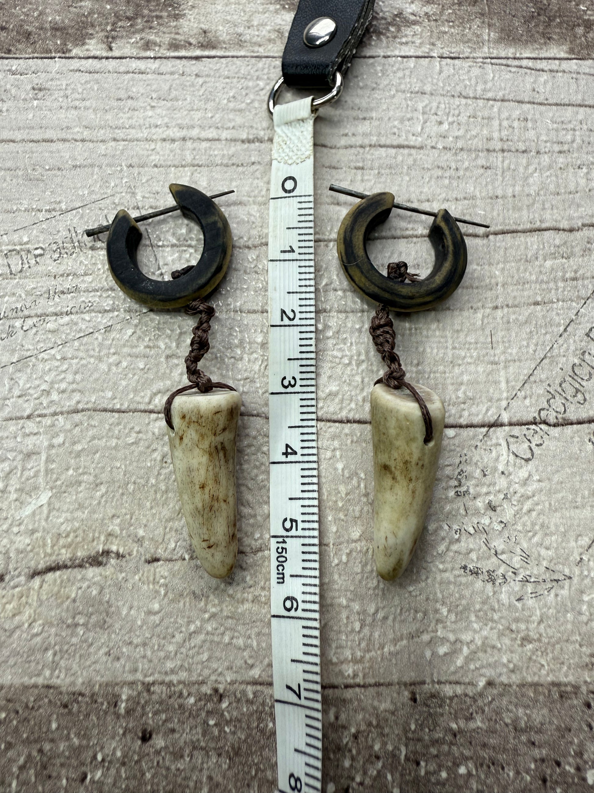 Wooden Earring Pair Antler Tips - Ceredigion Dreadlocks