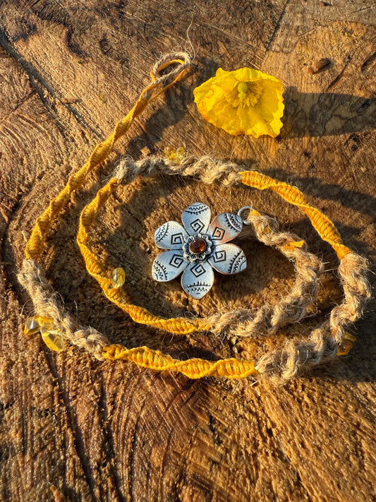 Macrame Hair Wrap - Flower - Ceredigion Dreadlocks