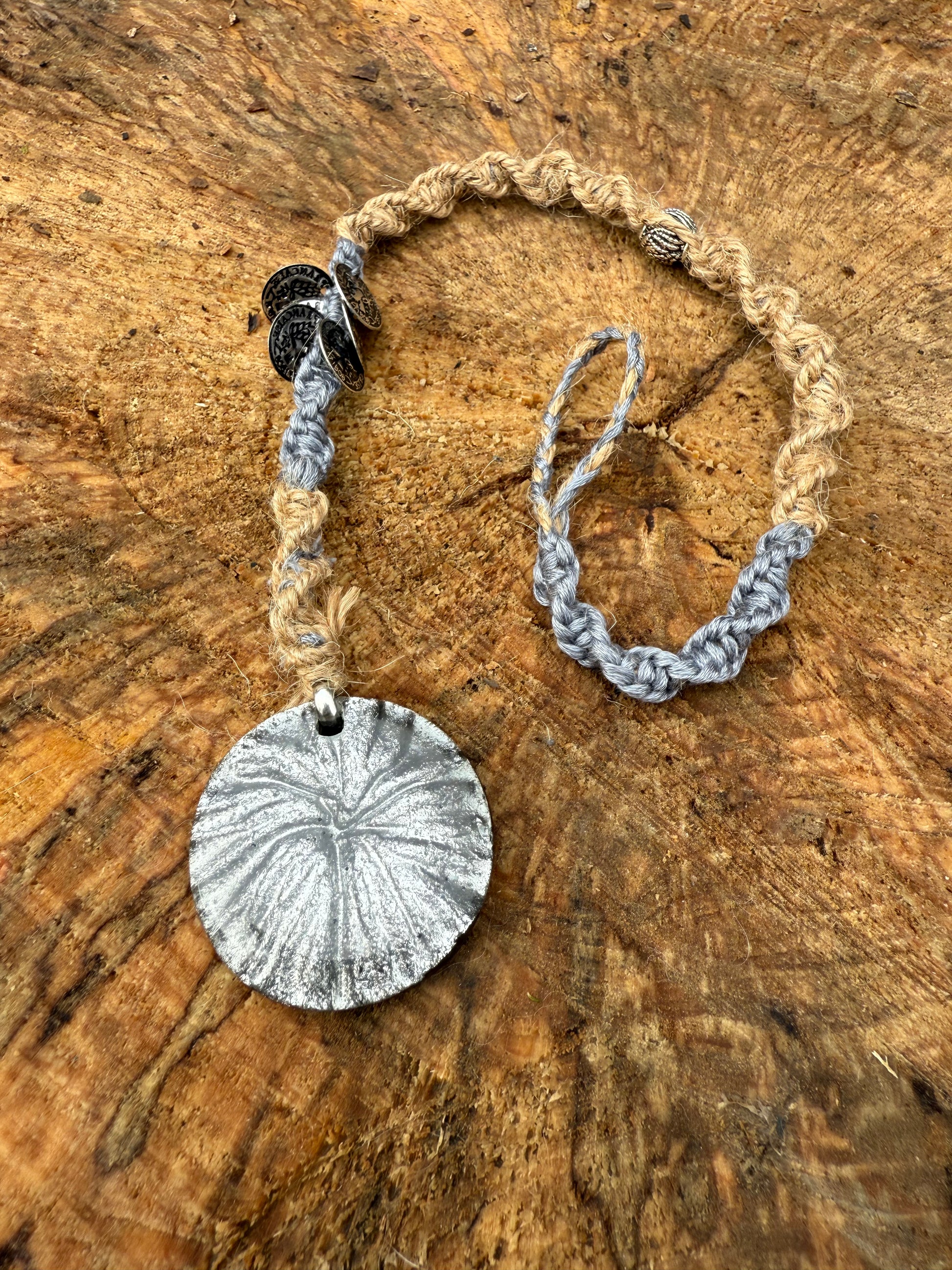 Macrame Hair Wrap - Grey - Ceredigion Dreadlocks