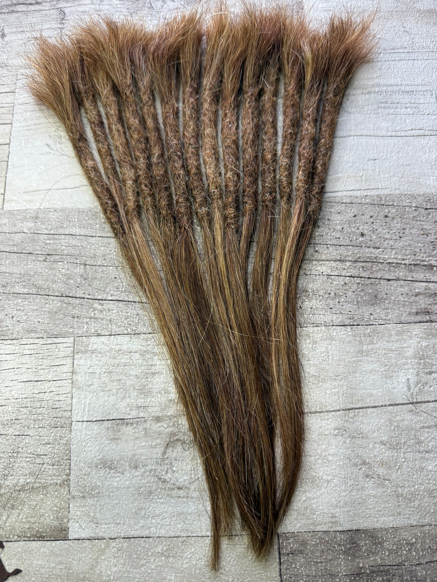 Mixed Blonde Brown Dreadlock Extensions 11 inch