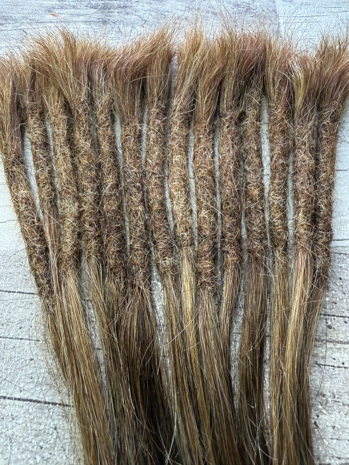 Mixed Blonde Brown Dreadlock Extensions 11 inch
