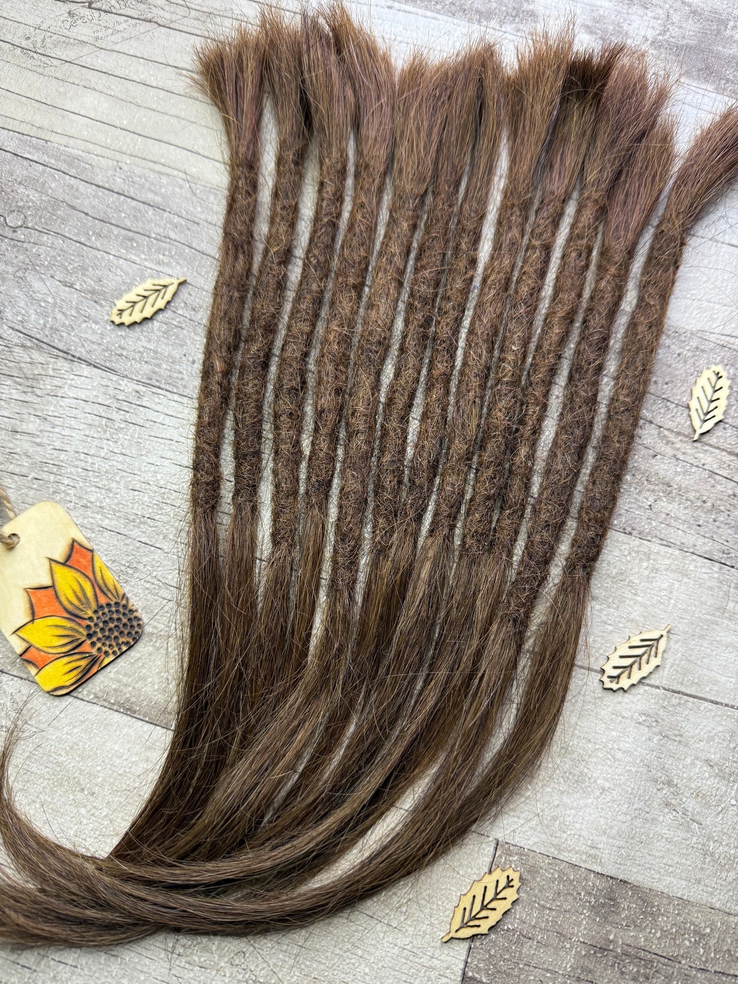 Medium Brown Straight Dreadlock Extensions 13 Inch