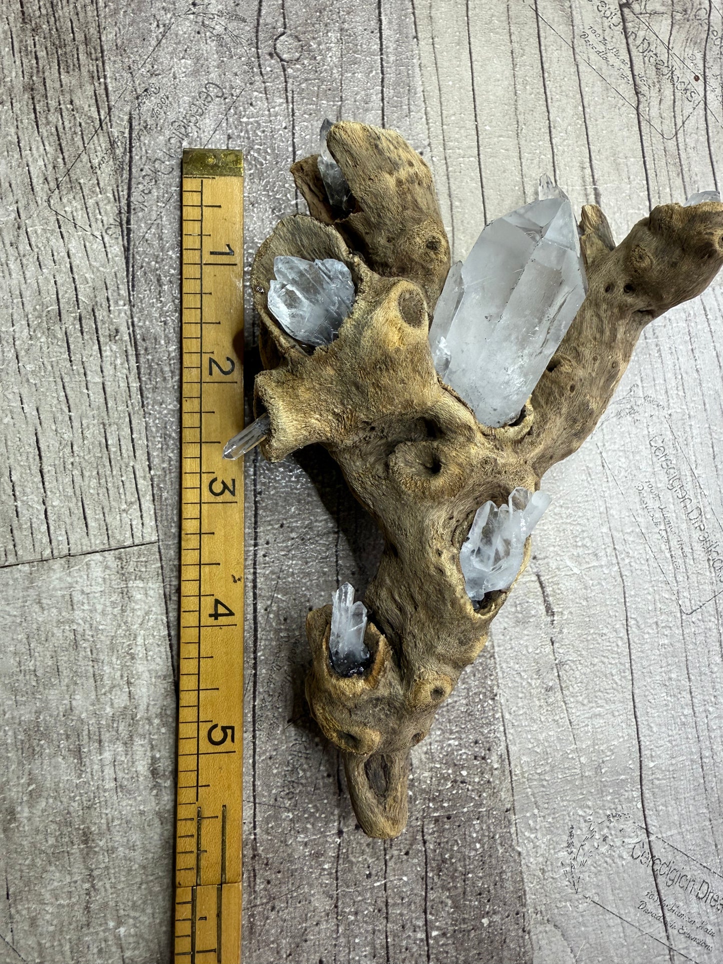 Clear & Faden Quartz Driftwood Sculpture - Ceredigion Dreadlocks