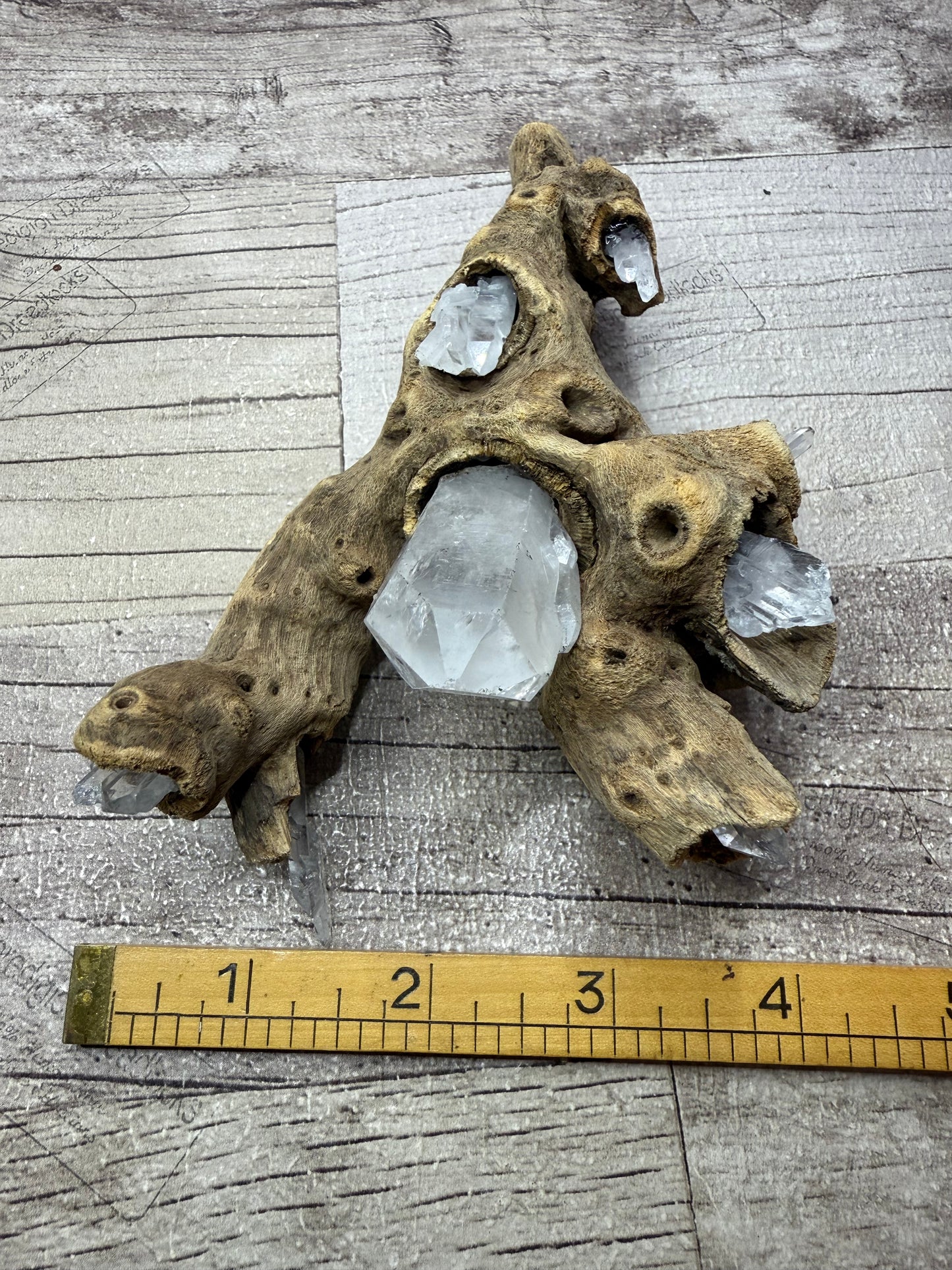 Clear & Faden Quartz Driftwood Sculpture - Ceredigion Dreadlocks