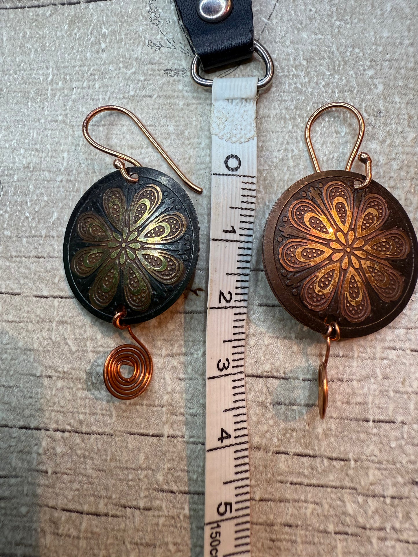 Copper Flower Earrings - Ceredigion Dreadlocks