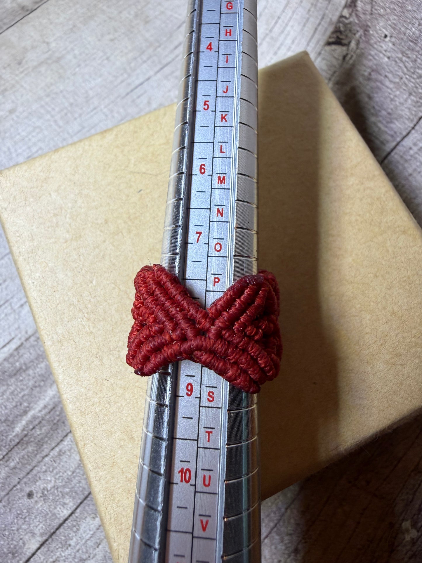Macrame Dread Cuff / Ring - Red - Ceredigion Dreadlocks