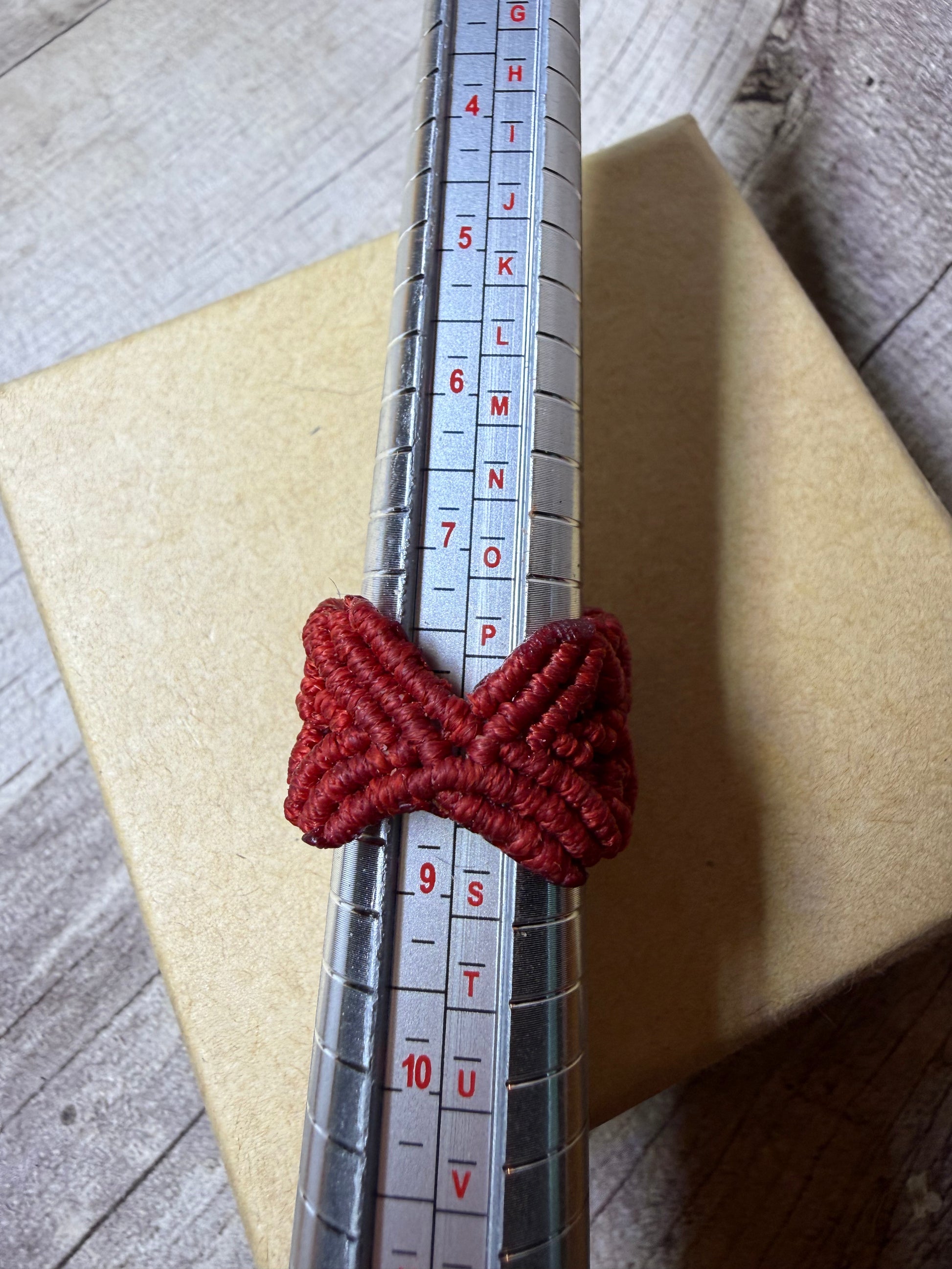 Macrame Dread Cuff / Ring - Red - Ceredigion Dreadlocks