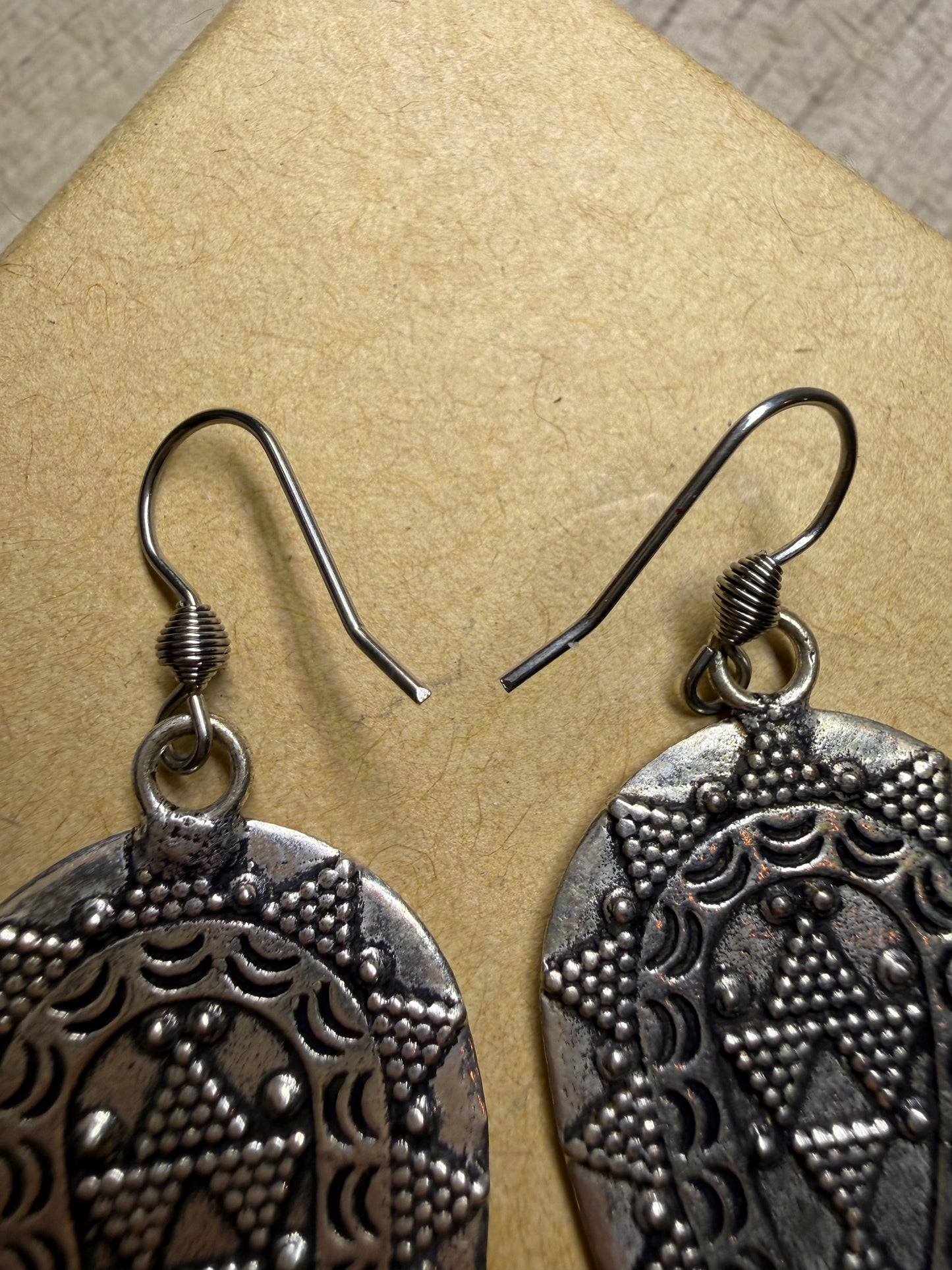 Silver Aztec Earrings - Ceredigion Dreadlocks