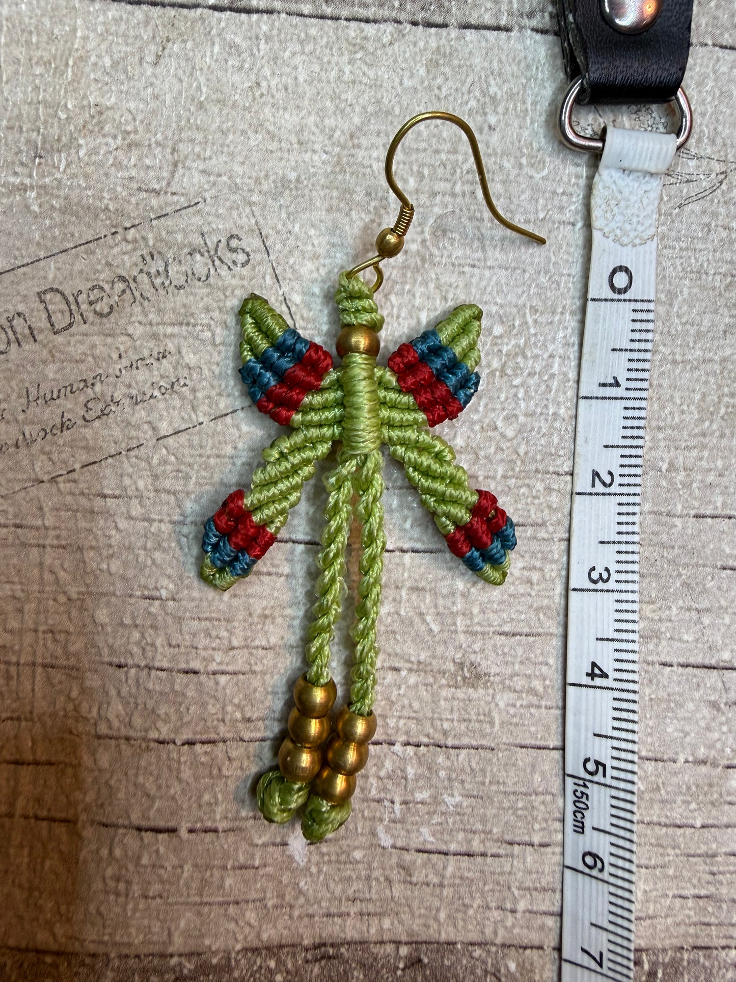 Butterfly Macrame Earrings - Green