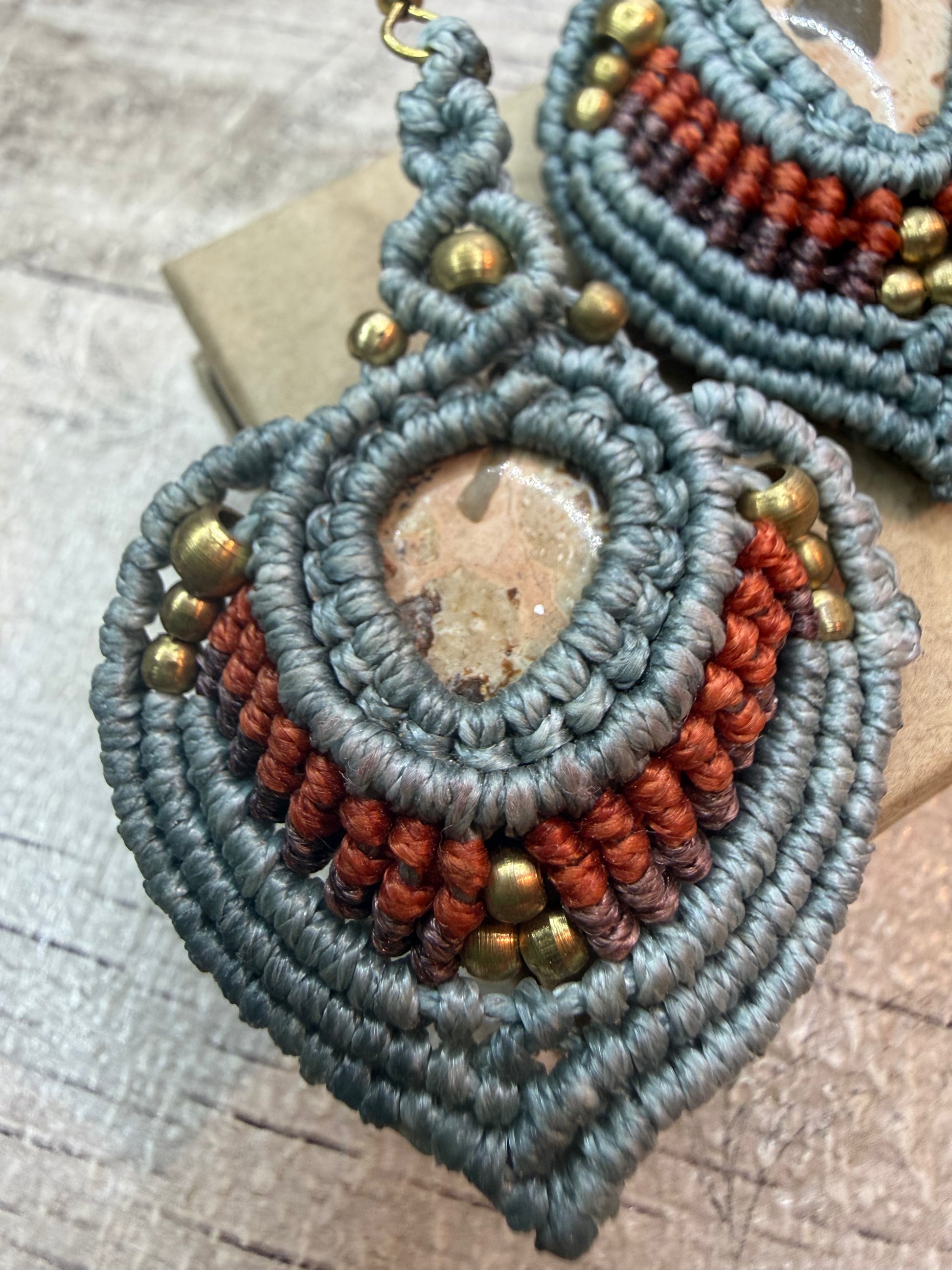 Leaf Macrame Earrings - Ceredigion Dreadlocks