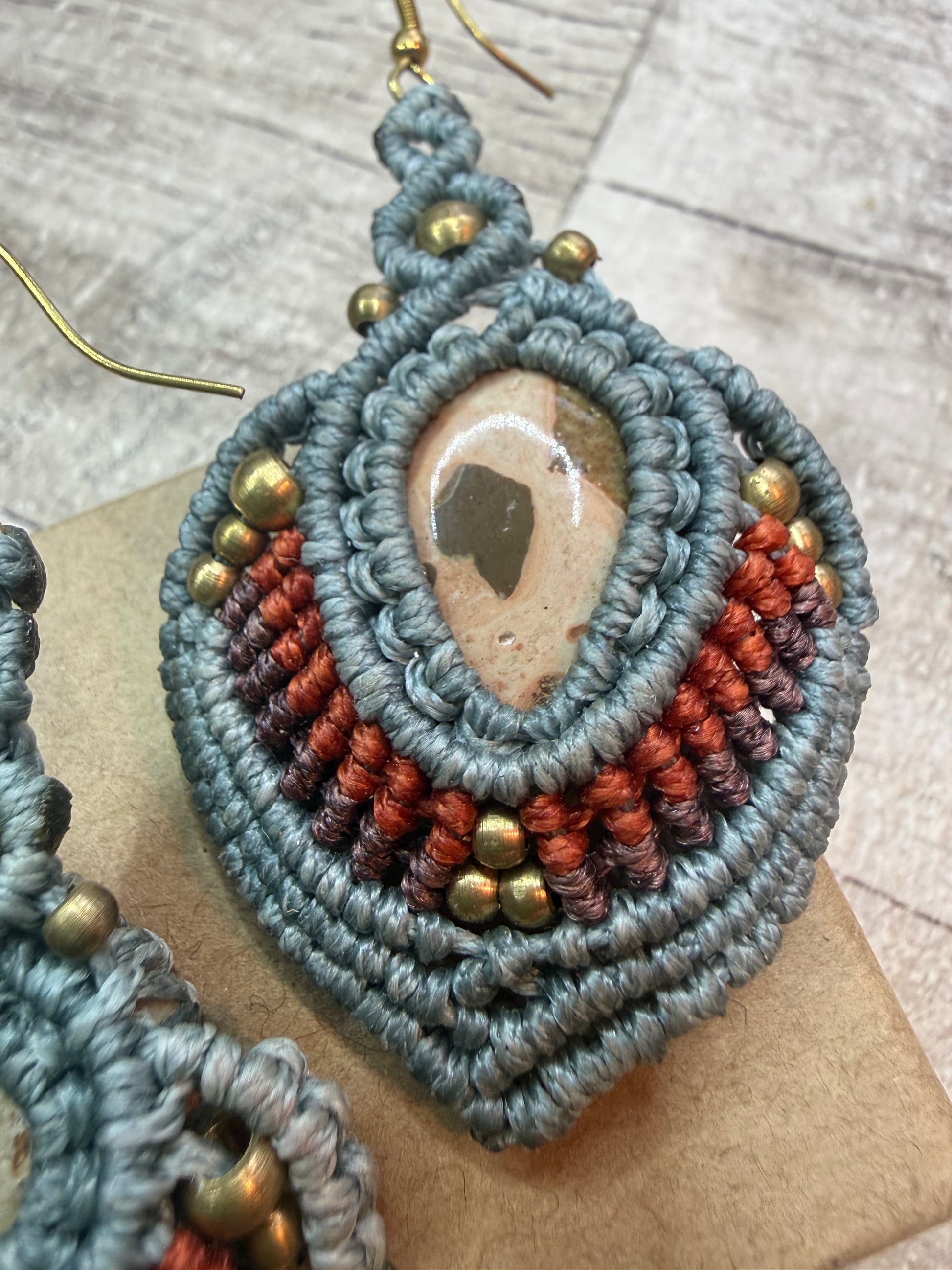 Leaf Macrame Earrings - Ceredigion Dreadlocks