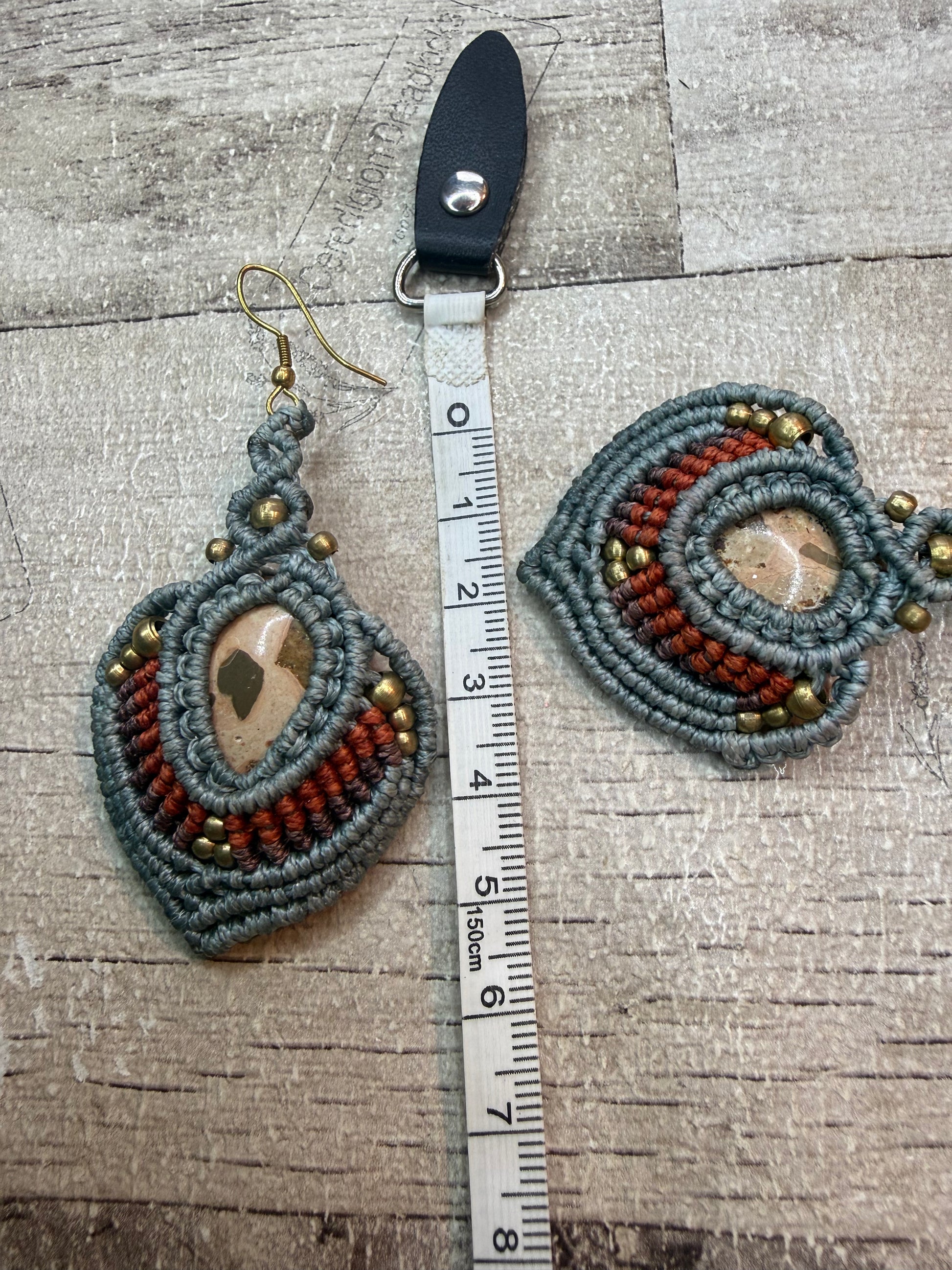 Leaf Macrame Earrings - Ceredigion Dreadlocks