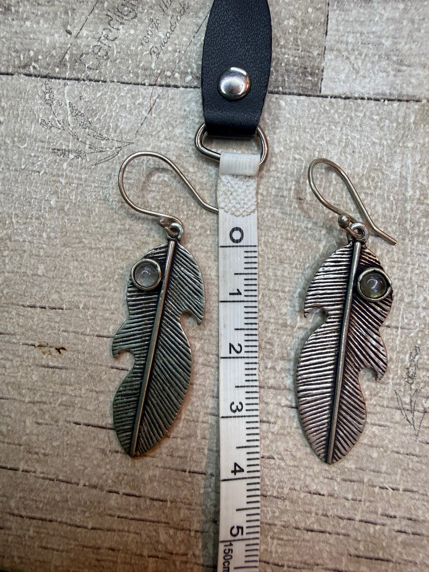Silver Feather Earrings - Glass - Ceredigion Dreadlocks