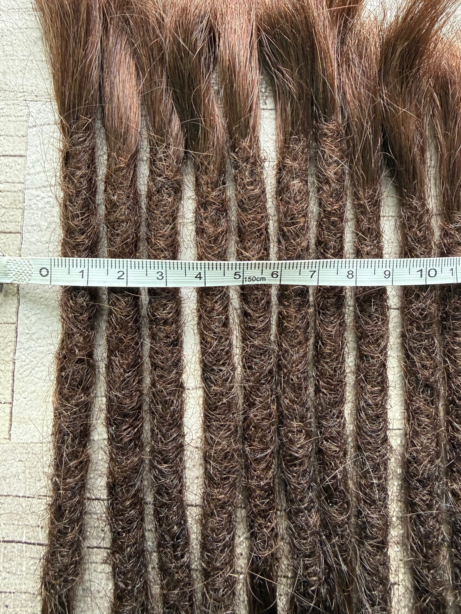 Medium Brown Wave Dreadlock Extensions 13 or 17 Inch - Ceredigion Dreadlocks