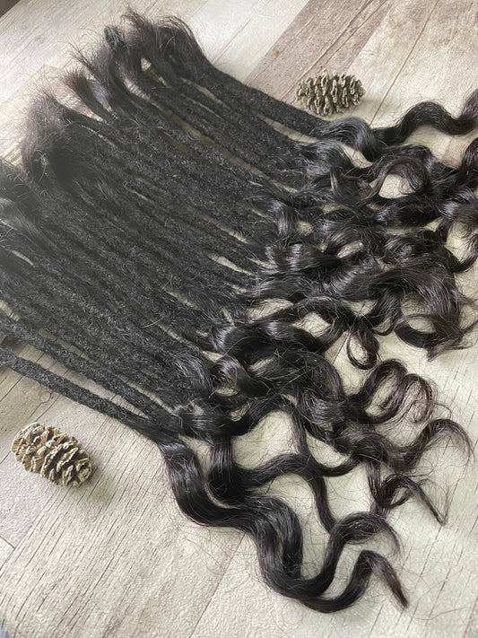 Raw Black Curly 12 Inch Extensions - Ceredigion Dreadlocks