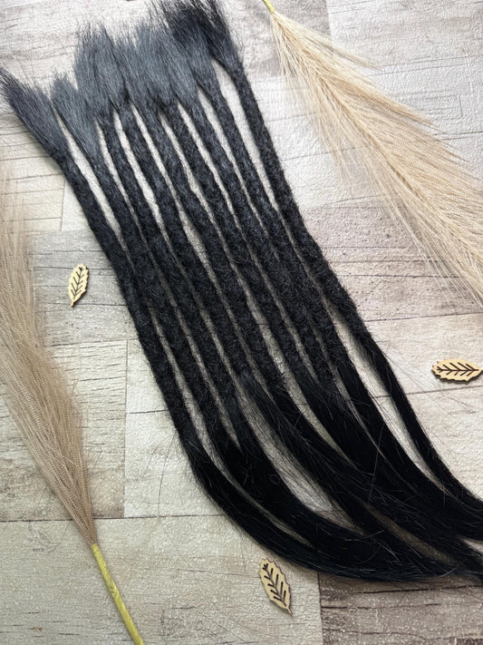 Chunky Black Yaki 15 Inch Extensions - Ceredigion Dreadlocks