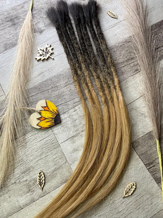 Ombre Blonde Black 18 Inch Extensions - Ceredigion Dreadlocks