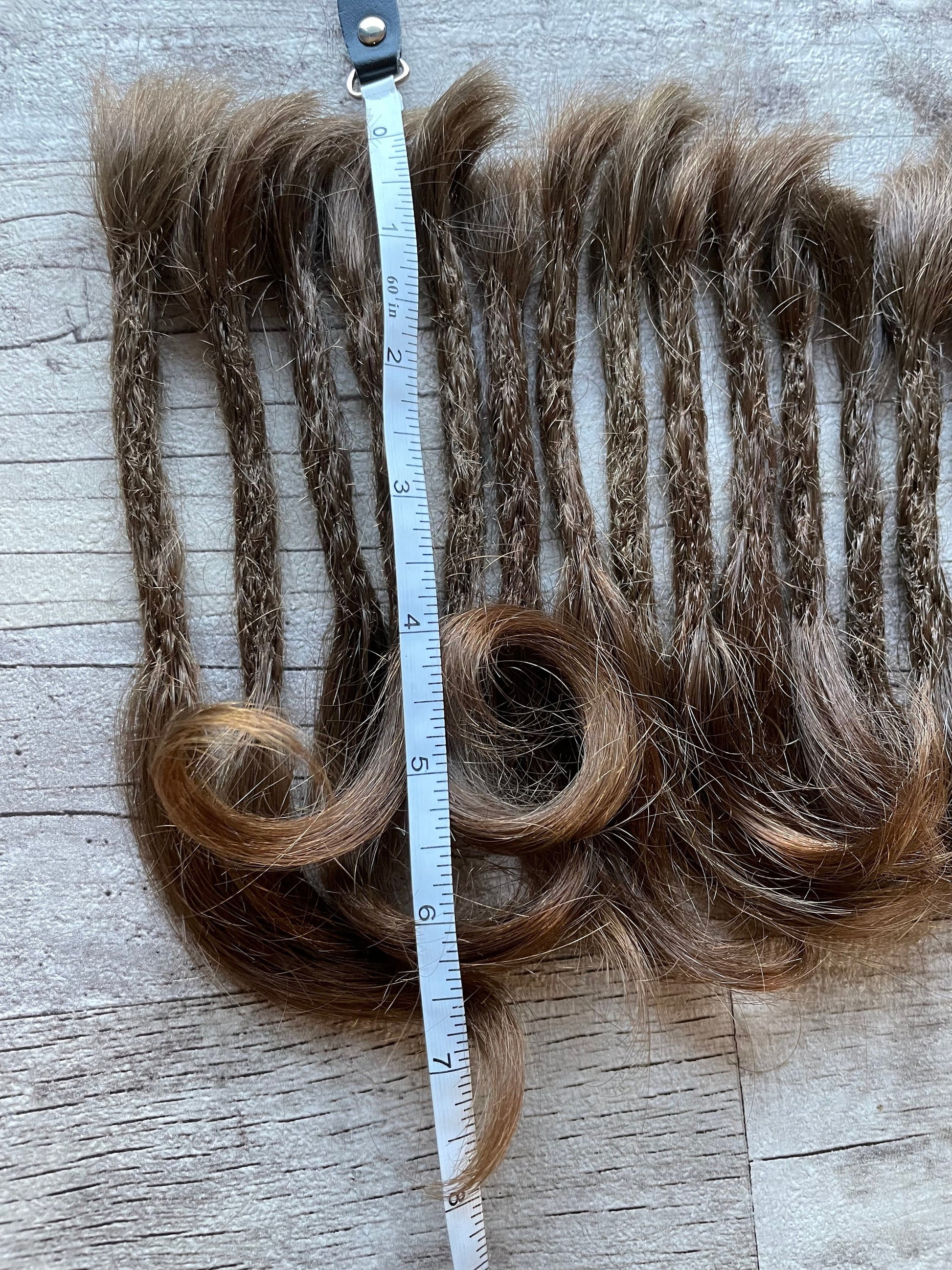 x23 Wavy Brown Raw Virgin 100% Human Hair Dreadlock Extensions 8 Inch