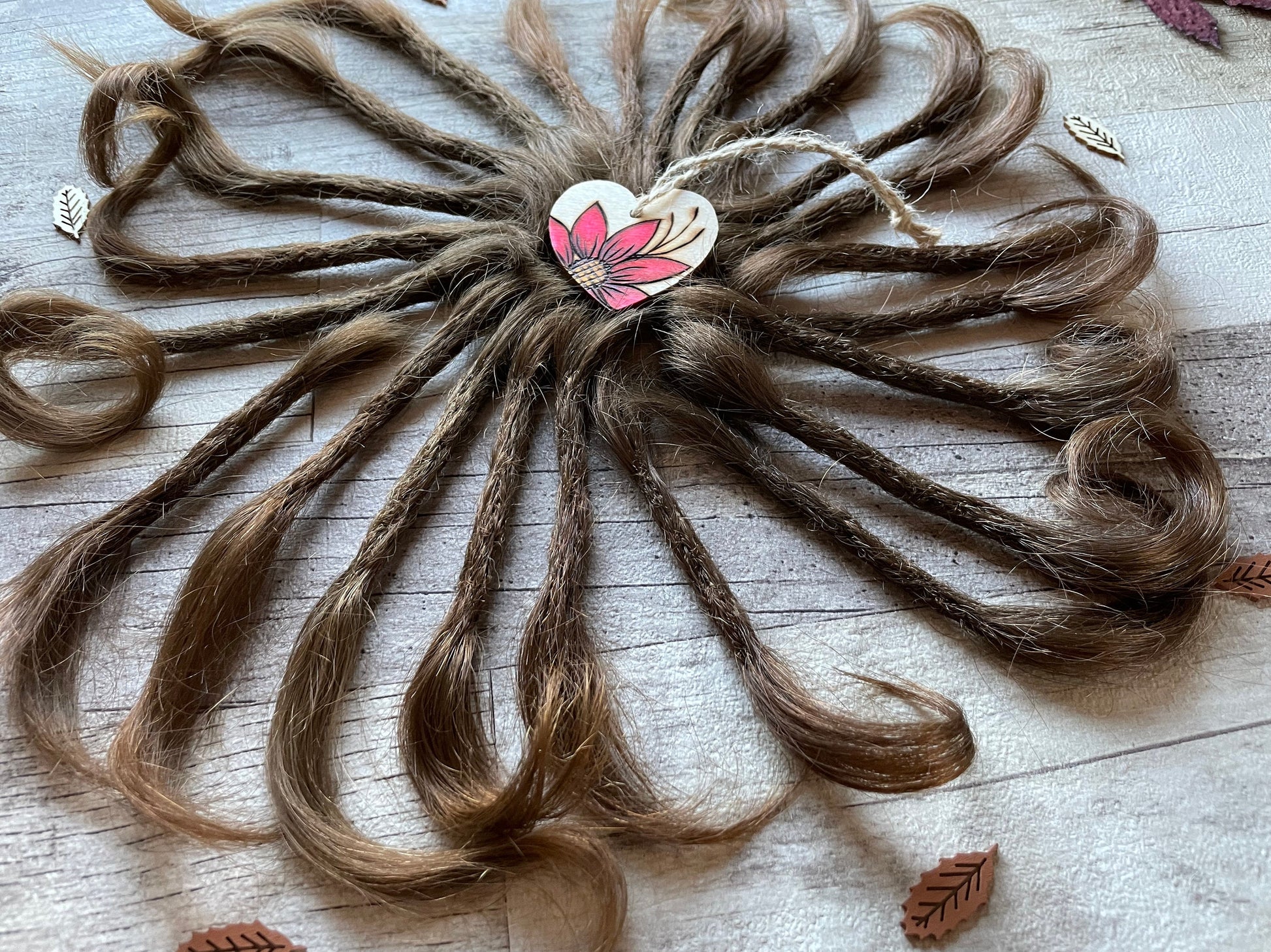 x23 Wavy Brown Raw Virgin 100% Human Hair Dreadlock Extensions 8 Inch