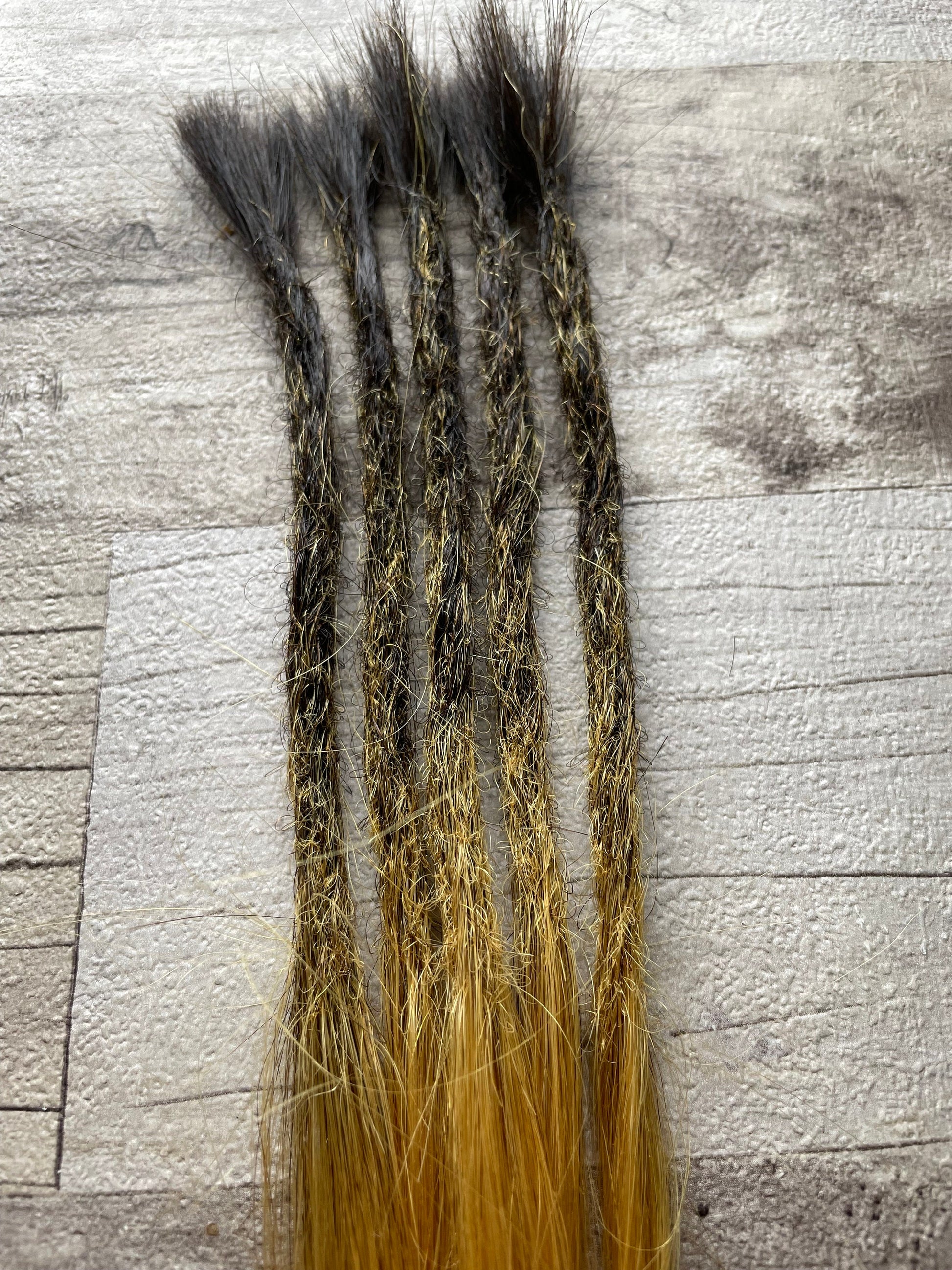Ombre Black Yellow 100% Human Hair Dreadlock Extensions 17 Inch