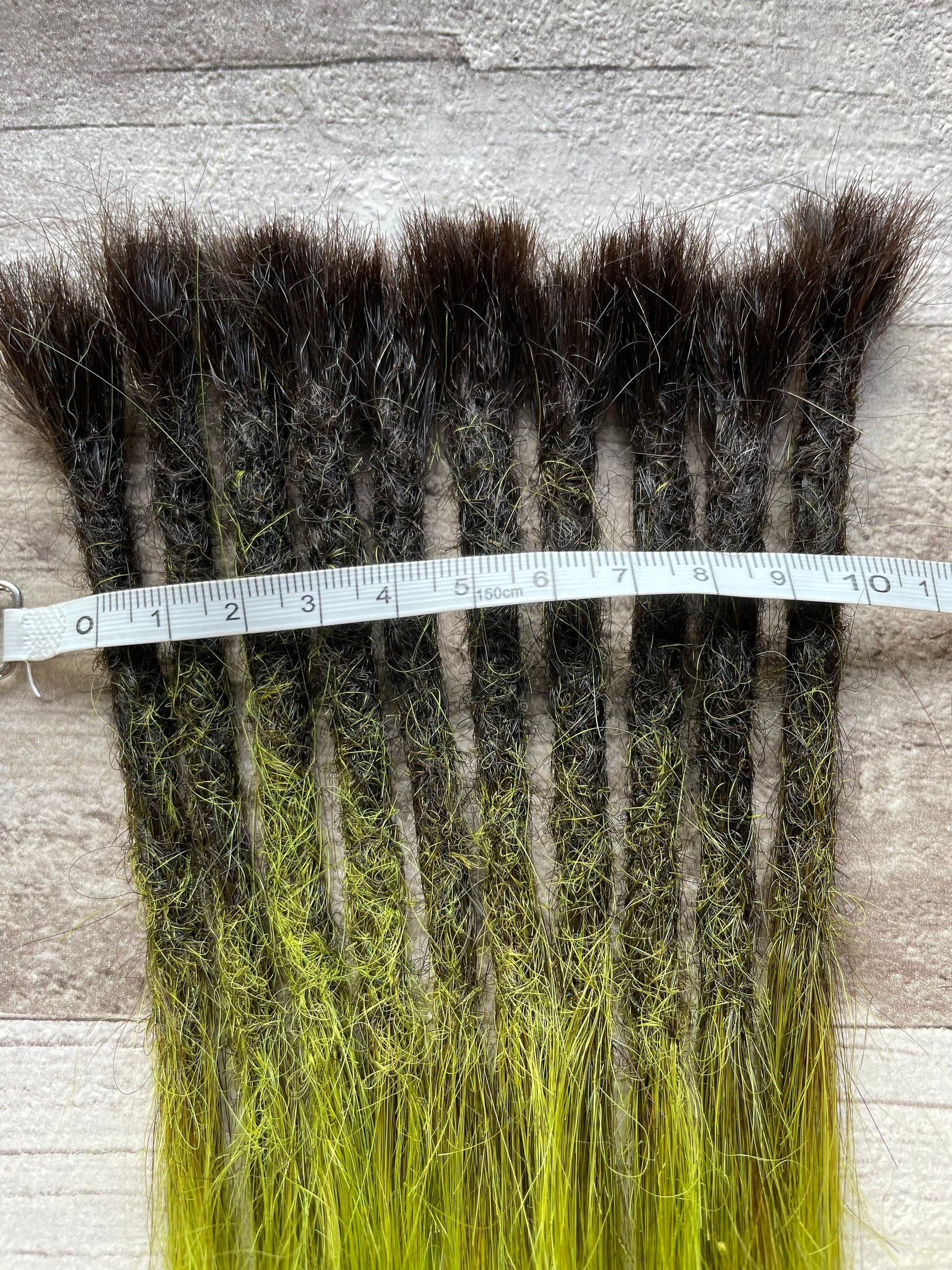 x10 #1b/Green 100% Human Hair Dreadlock Extensions Straight 13 Inch
