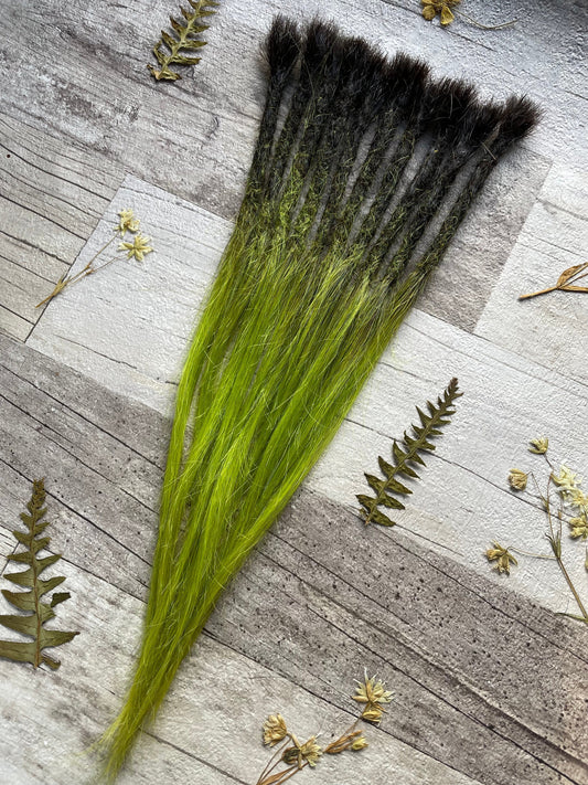x10 #1b/Green 100% Human Hair Dreadlock Extensions Straight 13 Inch
