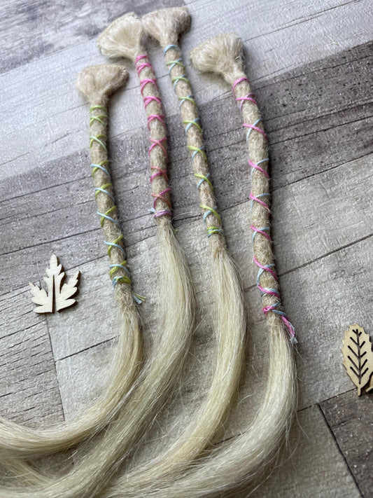 x2 Clip In Extra Light Blonde 100% Human Hair Dreadlock Extensions 16 Inch