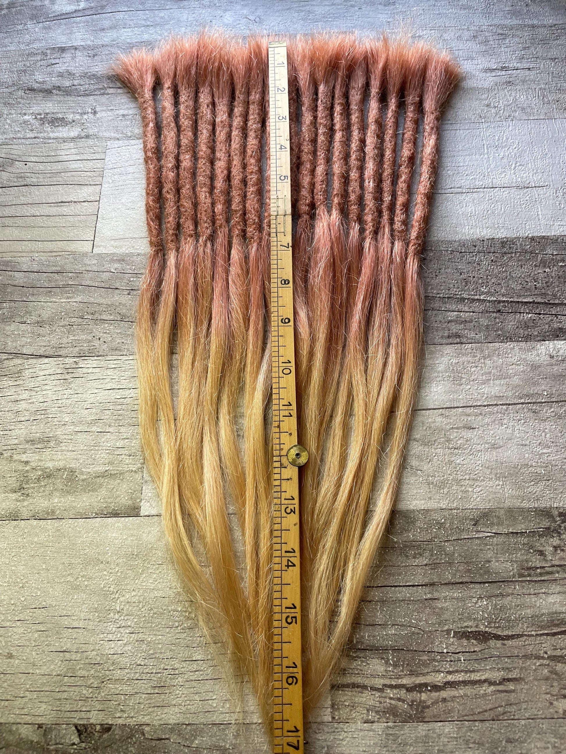 x17 Cinnamon Ombre Chunky 100% Human Hair Dreadlock Extensions 16 Inch