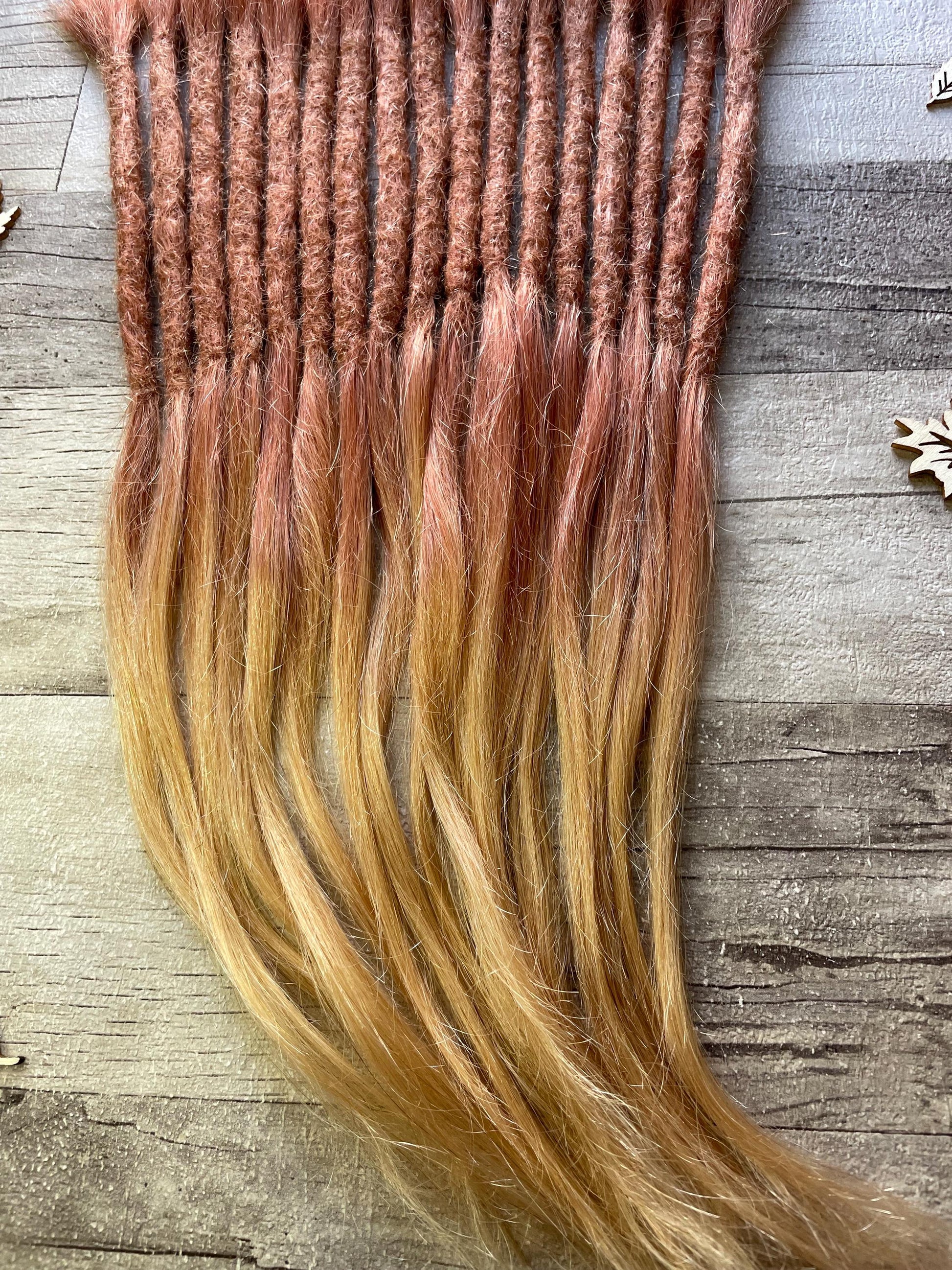 x17 Cinnamon Ombre Chunky 100% Human Hair Dreadlock Extensions 16 Inch