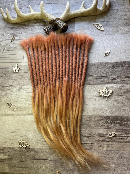 x17 Cinnamon Ombre Chunky 100% Human Hair Dreadlock Extensions 16 Inch