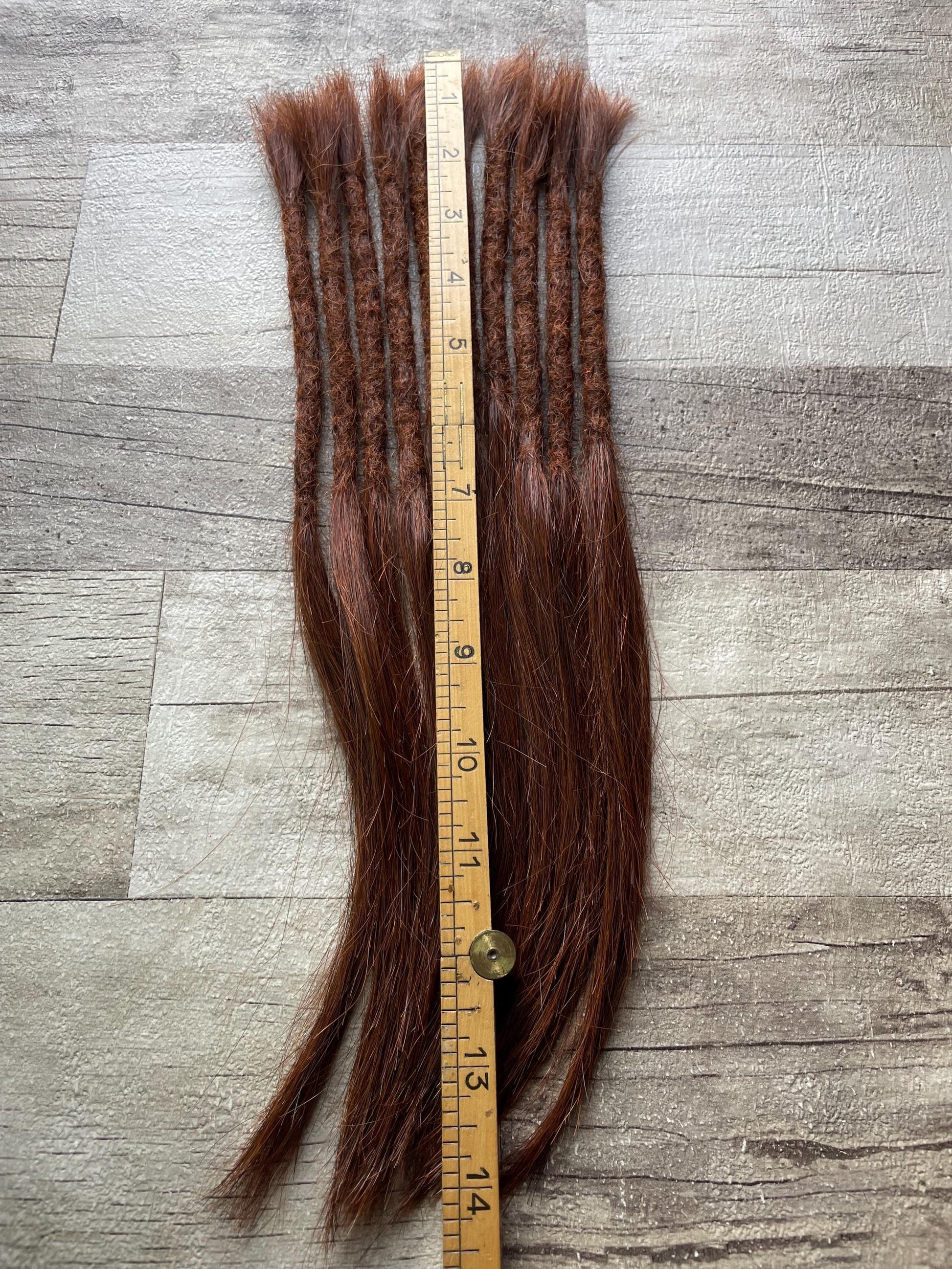 Auburn Double Drawn 100% Virgin Human Hair Dreadlock Extensions Silky 14 Inches