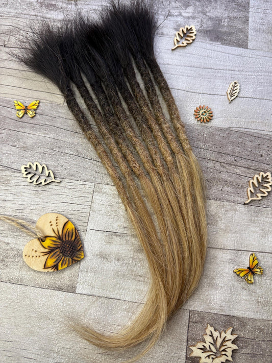 X8 Ombre 100% Human Hair Dreadlock Extensions 14 Inch
