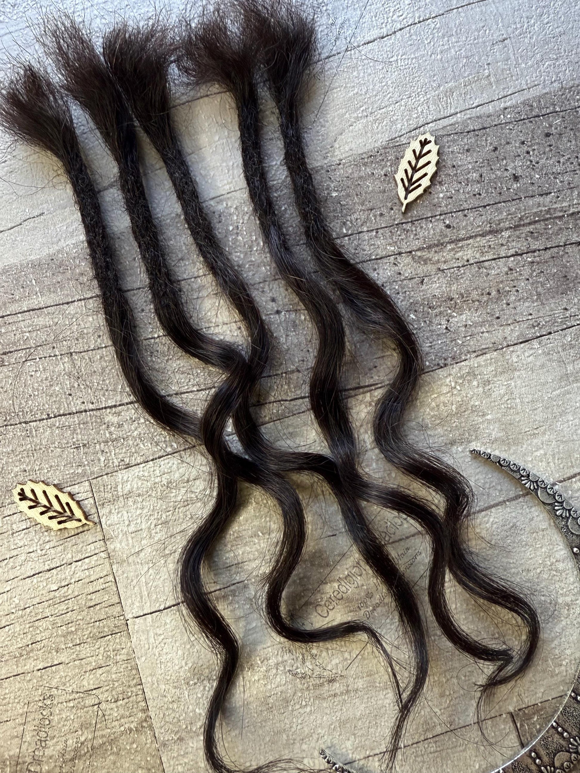 x5 Black Brown Curl 100% Human Hair Dreadlock Extensions 10 Inch