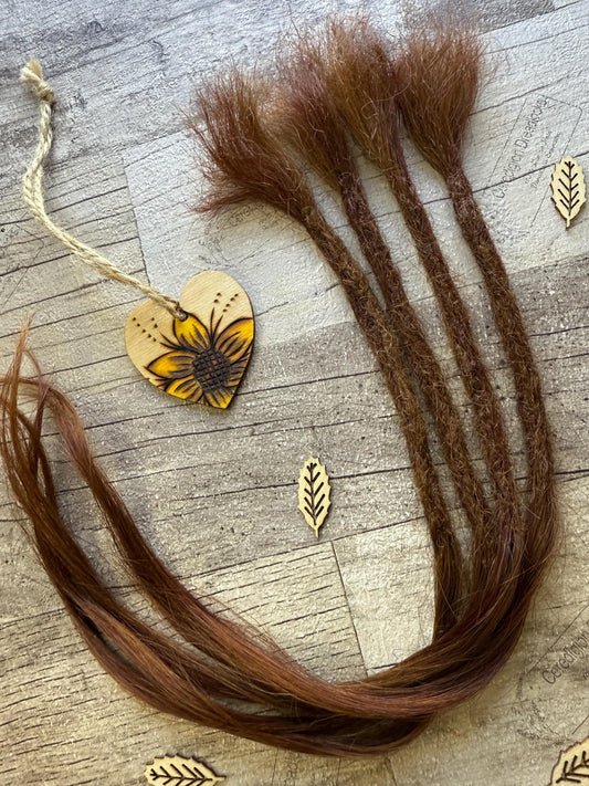 x4 Warm Brown Dreadlock Extensions 100% Human Hair 17 Inch