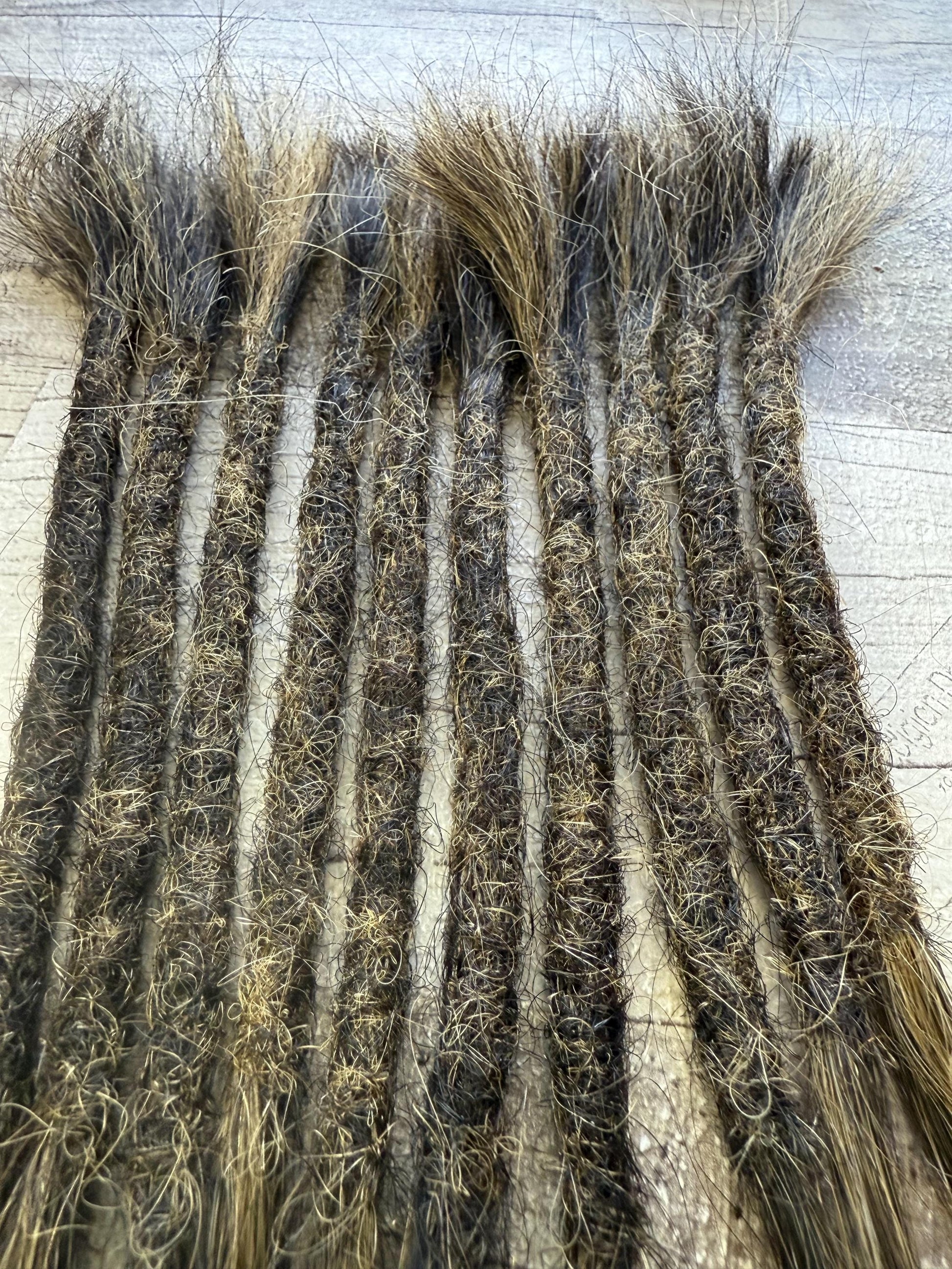 x10+ Mixed Colour 100% Human Hair Dreadlock Extensions 14 Inch