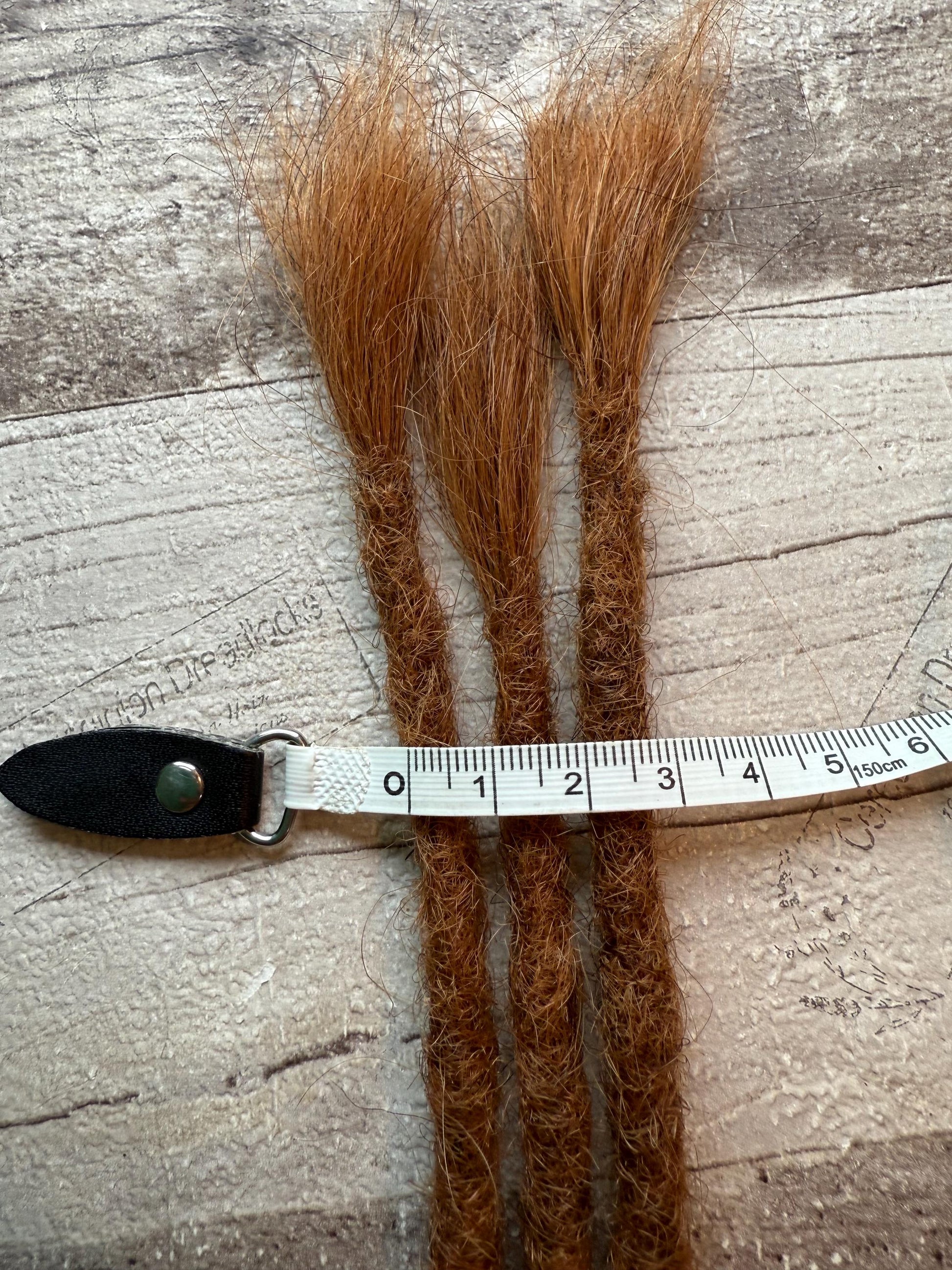 x3 Auburn 100% Human Hair Dreadlock Extensions Brown 13 Inch