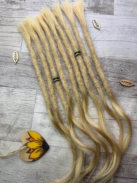 x9 Blonde 100% Human Hair Dreadlock Extensions 13 Inch