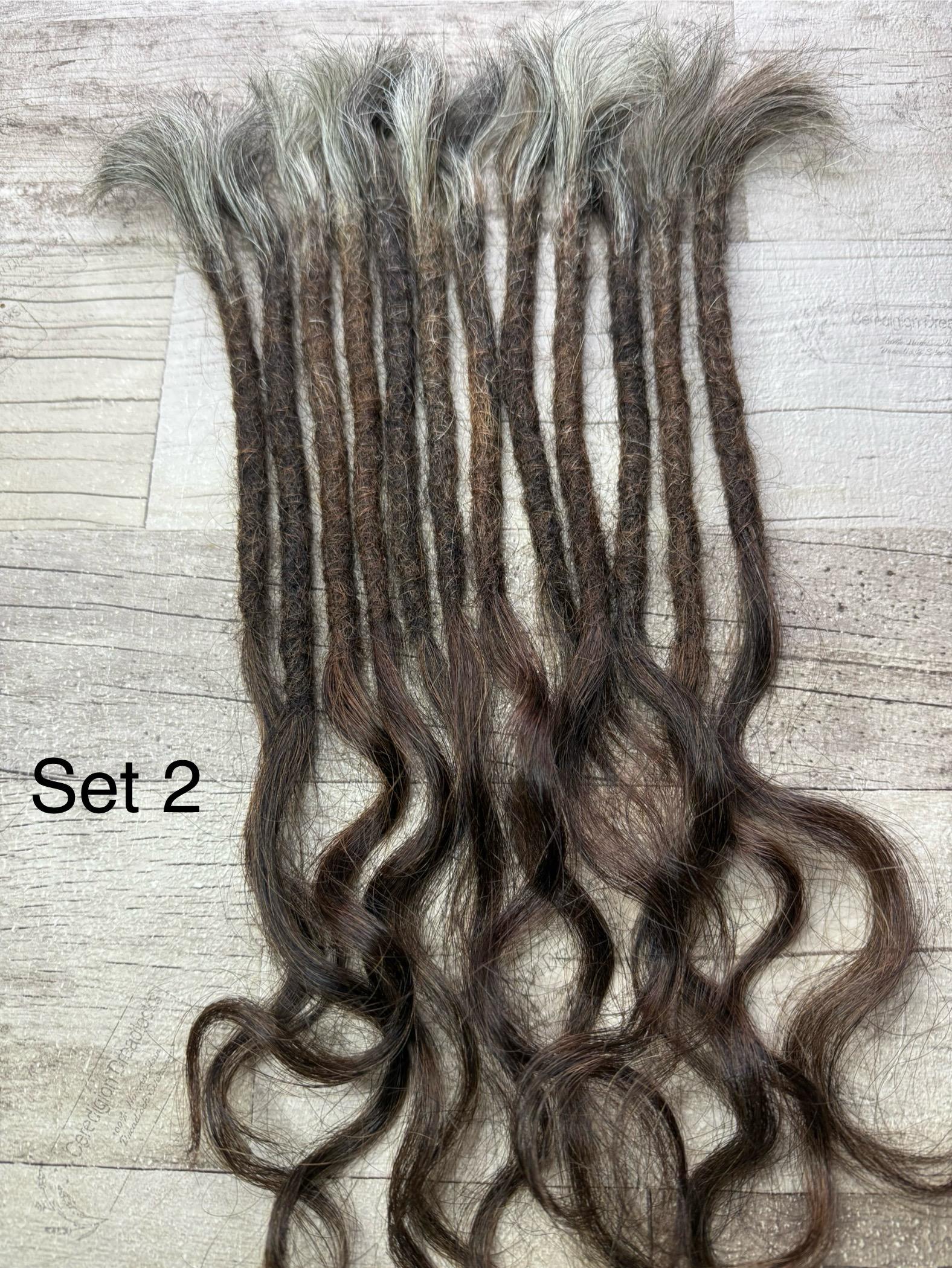 Raw Grey Brown Auburn 15 Inch Wavy Extensions - Ceredigion Dreadlocks