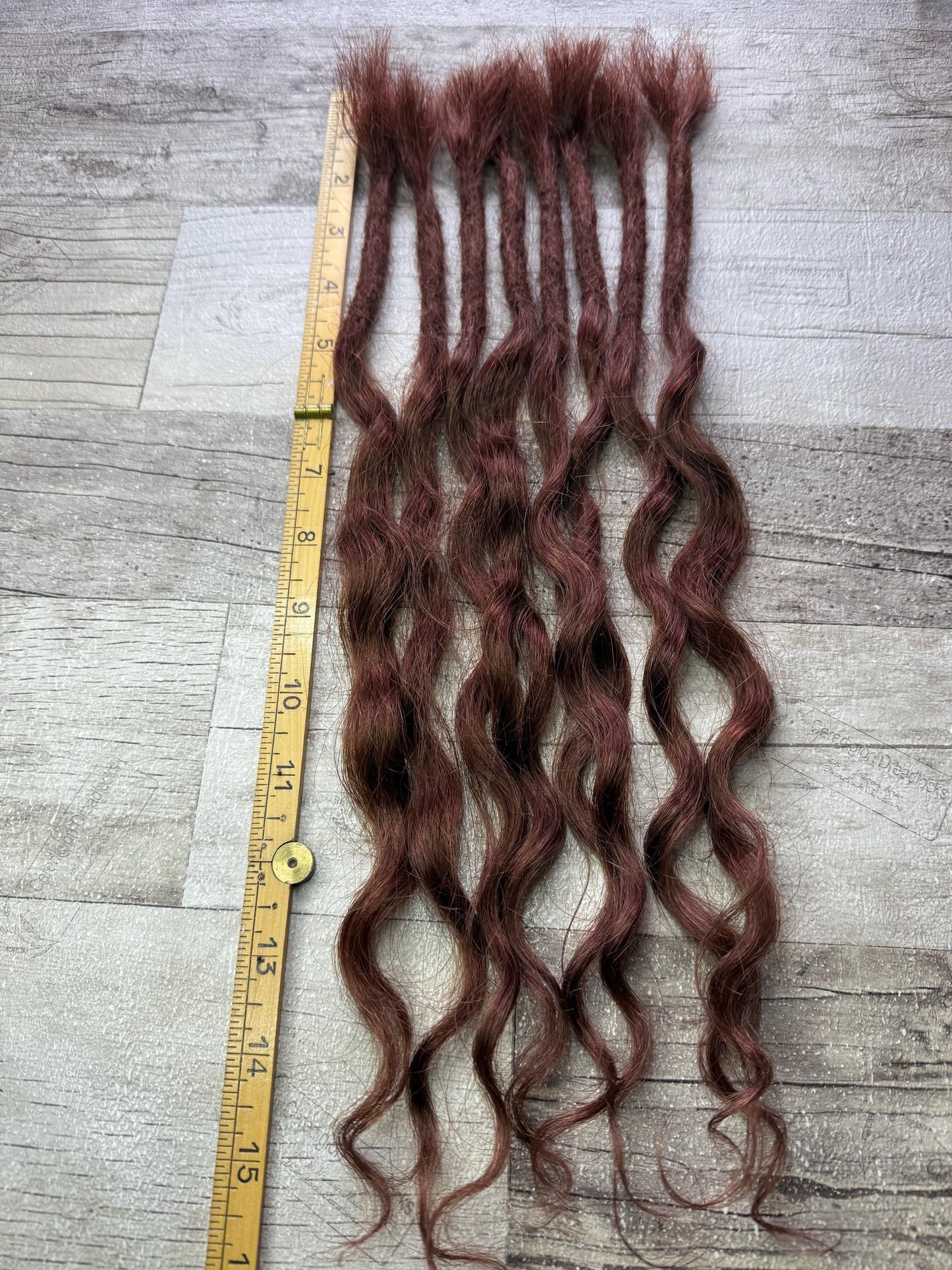 Mahogany Brown100% Human Hair Dreadlock Extensions 17 Inch Curl Wavy