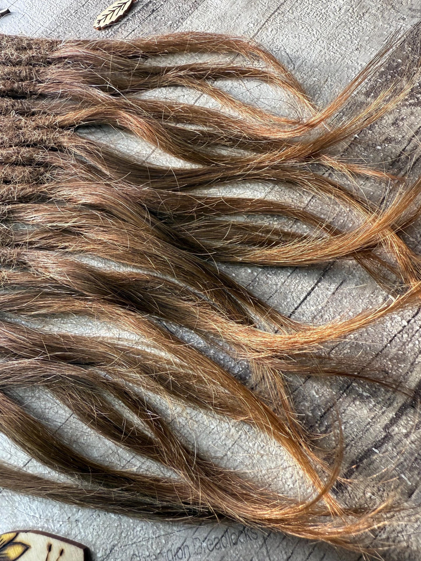 x22 Raw Virgin Golden Brown 100% Human Hair Dreadlock Extensions 13 Inches