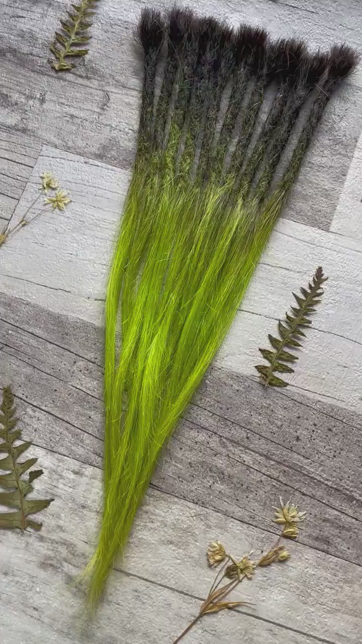 x10 #1b/Green 100% Human Hair Dreadlock Extensions Straight 13 Inch