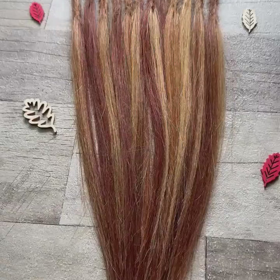 x12 Ombre Blonde Red 100% Human Hair Dreadlock Extensions 14 Inch