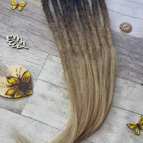 X8 Ombre 100% Human Hair Dreadlock Extensions 14 Inch
